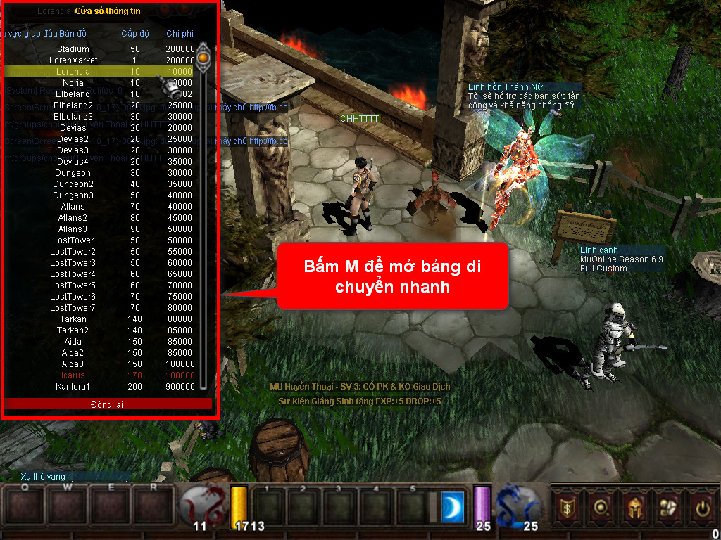 Chức năng chính của Game MU Giang Hồ